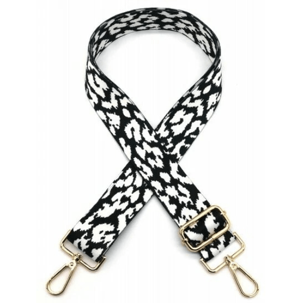 Tas riem / bag strap spotted - Zwart/wit - Medase