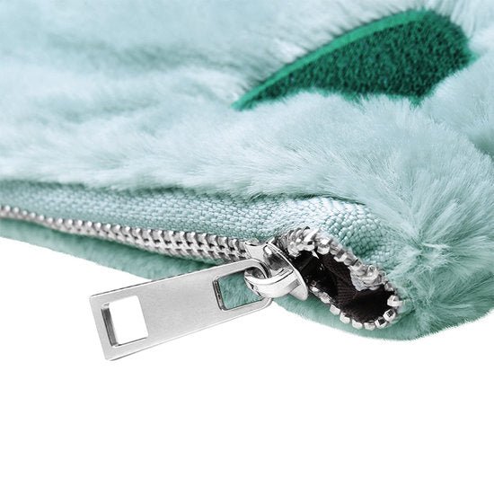 Toilet/make - up tas pluche heart smile - Groen - Medase