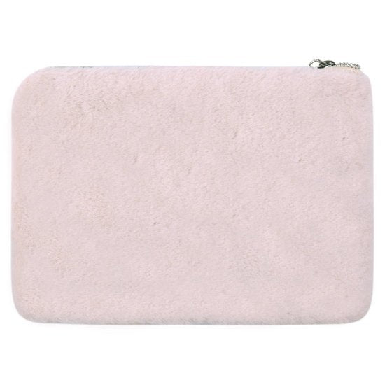 Toilet/make - up tas pluche heart smile - Roze - Medase