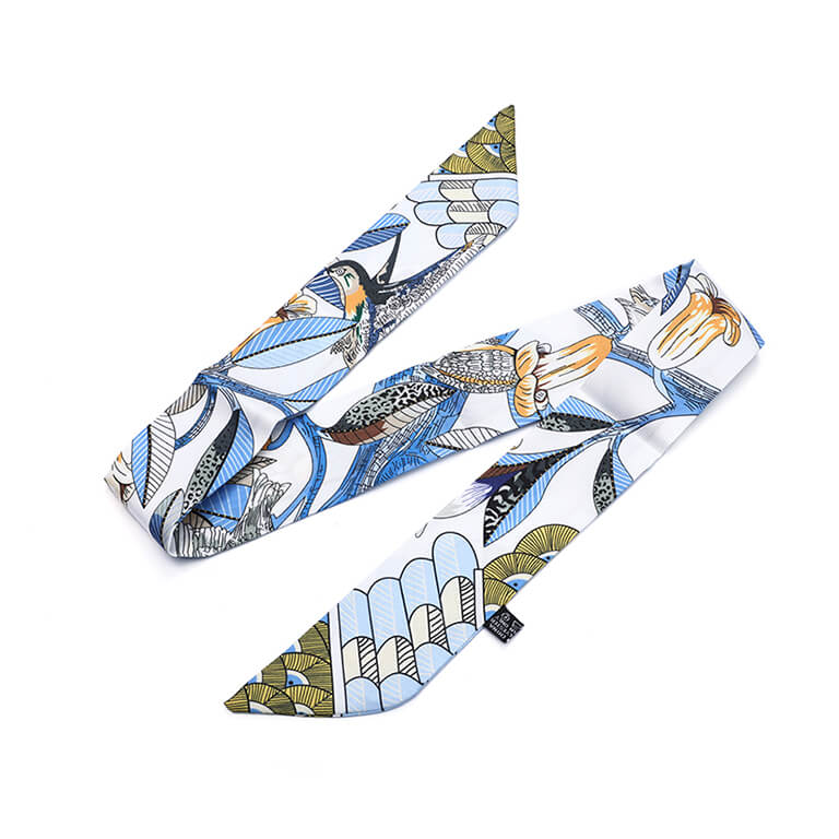 Twilly sjaal blauw botanisch patroon - Medase
