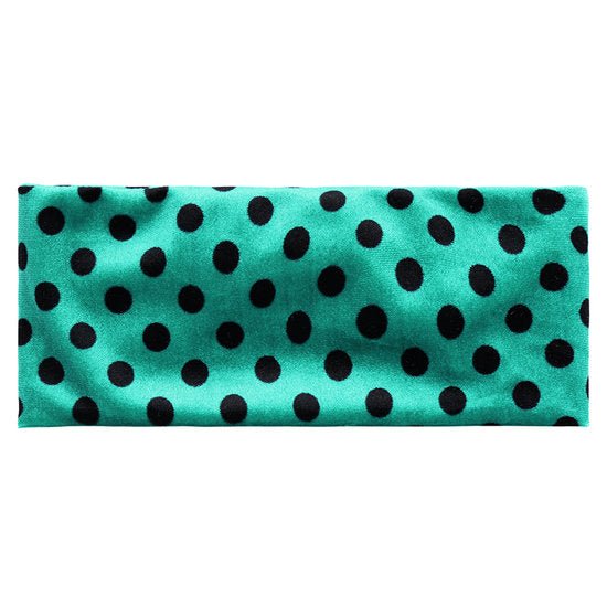 Velvet haarband dots - Groen/zwart - Medase