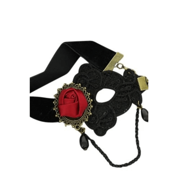 Vintage/gothic enkelbandje zwart/rood - Medase