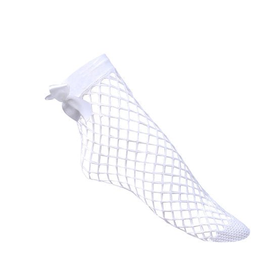 Visnet / fishnet sokken strik - Wit - Medase