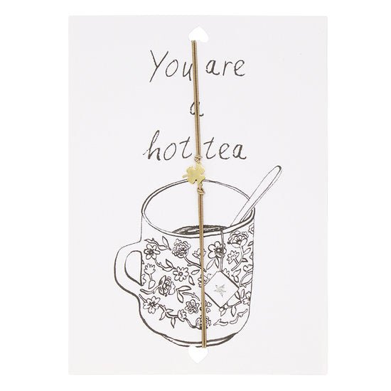Wenskaart met armband - You are a hot tea / bruin - Medase