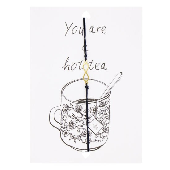 Wenskaart met armband - You are a hot tea / Zwart - Medase