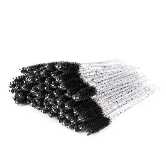 Wimper borsteltjes - Zwart glitter - Medase