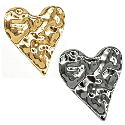 Statement Hart Broche 7 x 6 cm - Goudkleur of Zilverkleur
