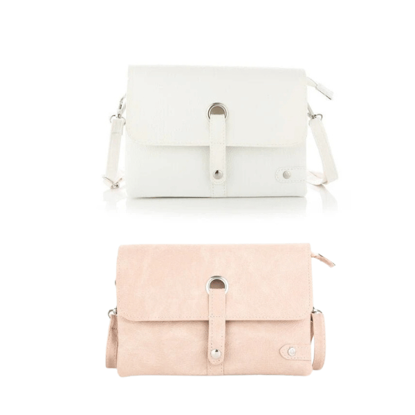 Shoulder Bag Evelyn - PU Leather - Beige / White