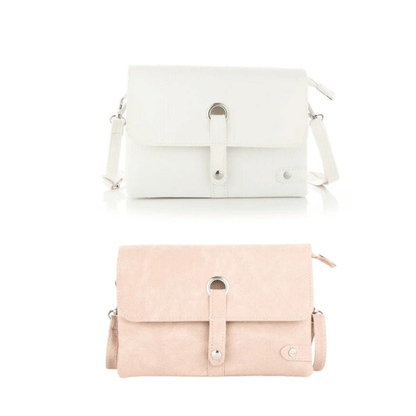 Shoulder Bag Evelyn - PU Leather - Beige / White