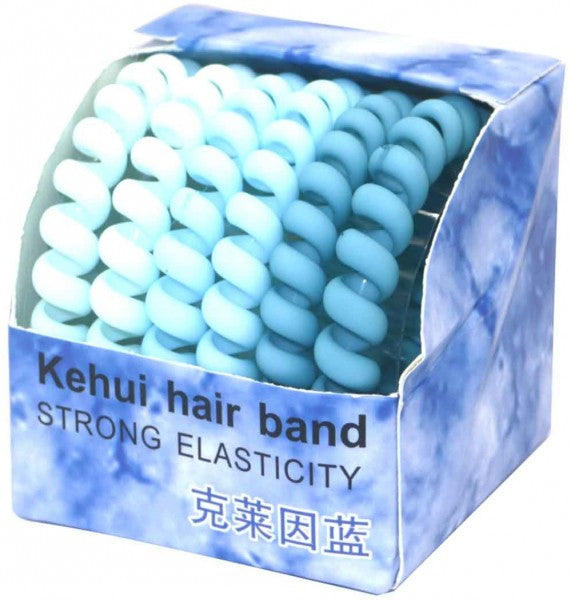 Set of 6 Hair Elastics - Shades of Blue in a Box