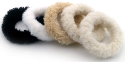 Haarelastieken Set - Scrunchie Fluffy Teddy 5 Stuks