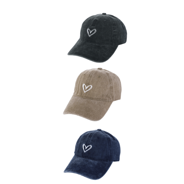 Pet met Geborduurd Hartje - 100% Katoen Verstelbaar