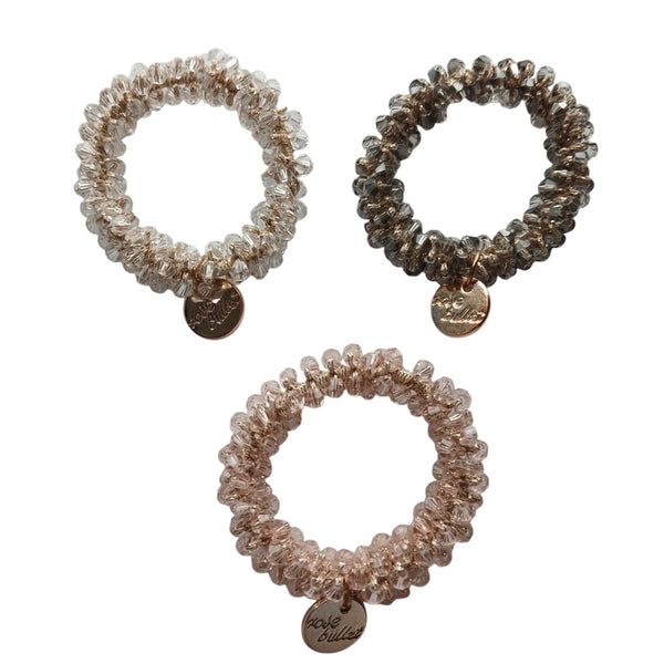 Hair Tie with Crystal Beads - Available in 3 Colors
