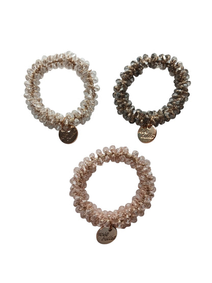 Hair Tie with Crystal Beads - Available in 3 Colors