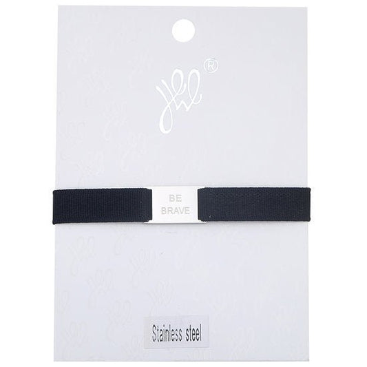 Armband be brave - Zwart/Zilver - Medase