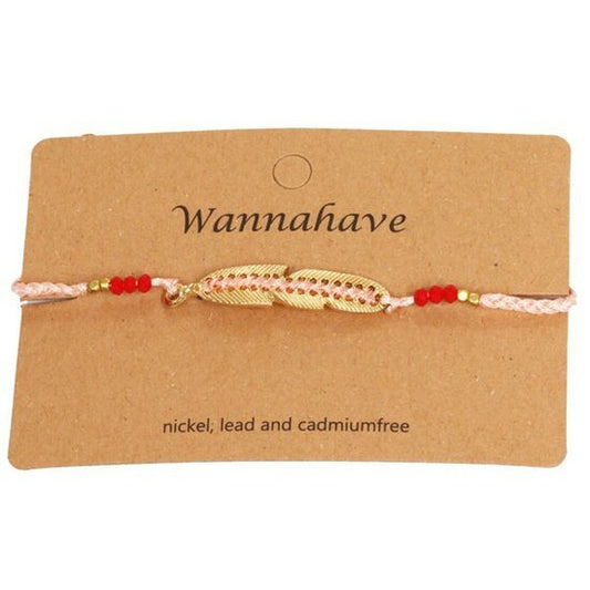 Armband gevlochten feather - Roze - Medase