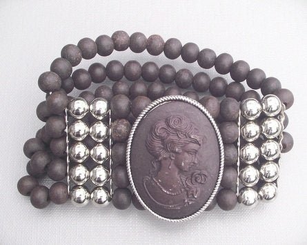 Armband met cameo - bruin - Medase