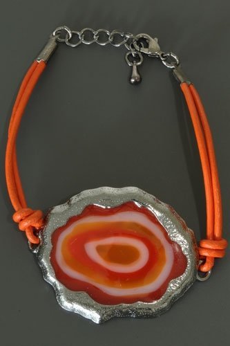 Armband met platte steen - Oranje - Medase
