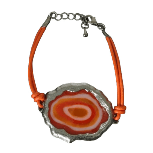 Armband met platte steen - Oranje - Medase