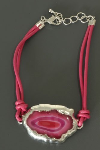 Armband met platte steen - Roze - Medase