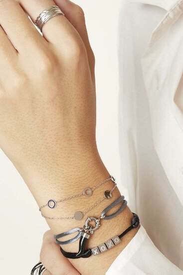 Armband satin kisses - Blauw - Medase