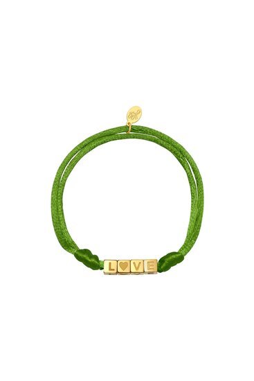 Armband satin love - Groen - Medase