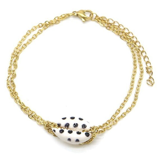 Armband schakel schelp stip - Goud - Medase