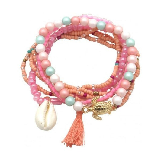 Armband set beaded beach - Roze - Medase