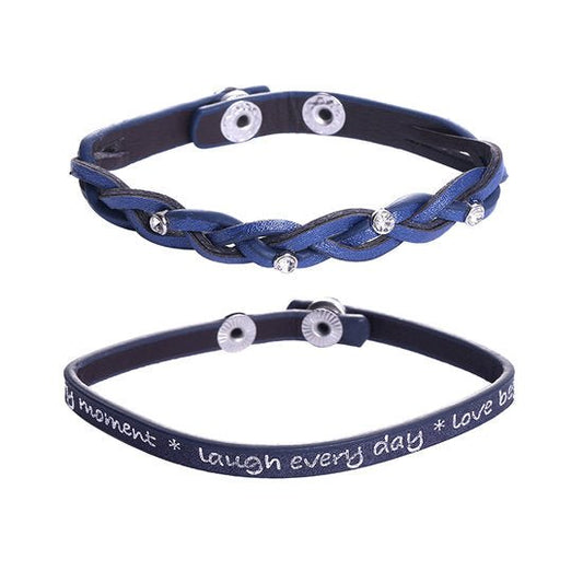 Armbanden set live/laugh/love - Blauw - Medase
