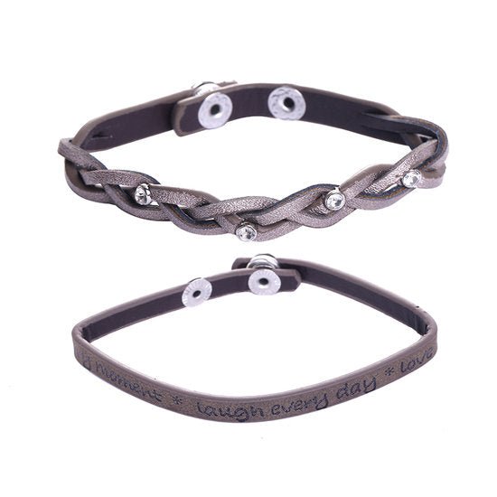 Armbanden set live/laugh/love - Taupe - Medase
