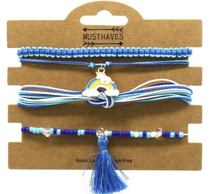 Armbanden set rainbow - Blauw - Medase