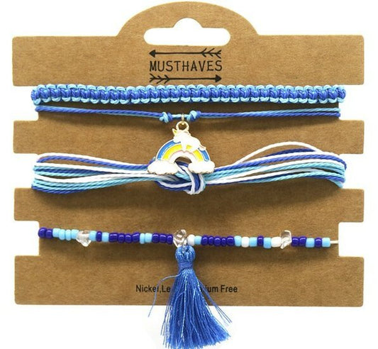 Armbanden set rainbow - Blauw - Medase