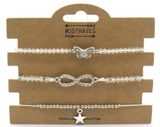 Armbanden set zilverkleurig - Medase
