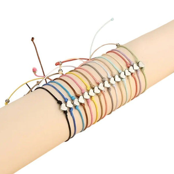 Armbandje met Hartje – Make a Wish – Verstelbaar Kleurkoord - Medase