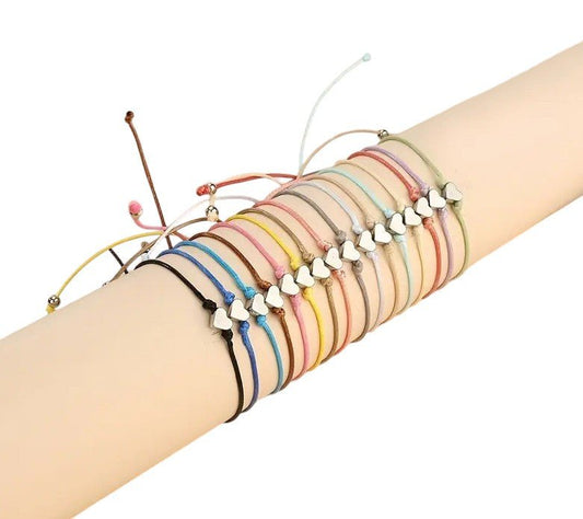 Armbandje met Hartje – Make a Wish – Verstelbaar Kleurkoord - Medase