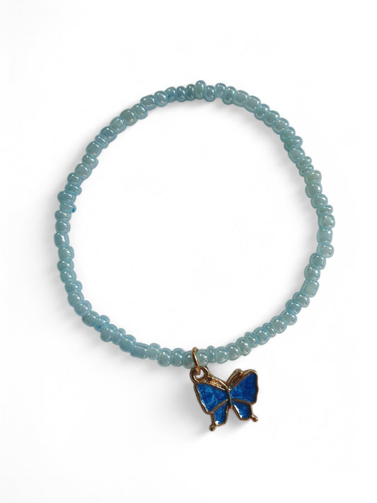 vlinder armband blauw