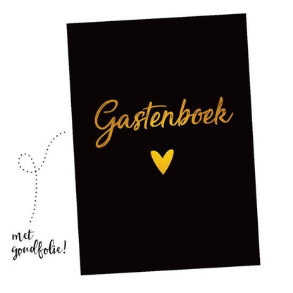 B KEUZE Gastenboek invulkaarten - zwart/goud - Medase