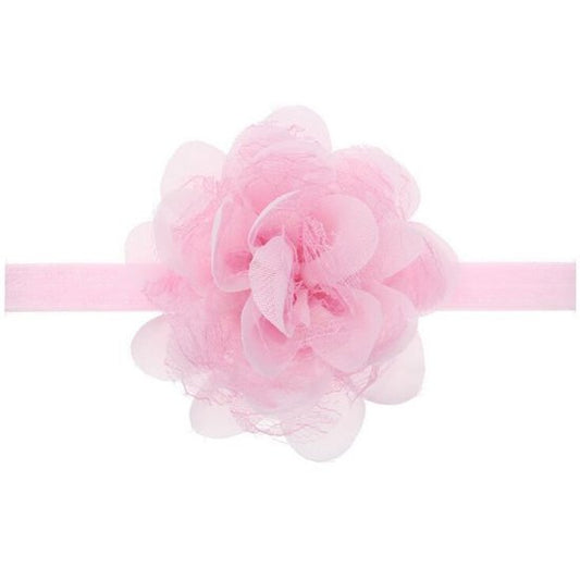 Baby/kinder haarband grote bloem - Licht roze - Medase