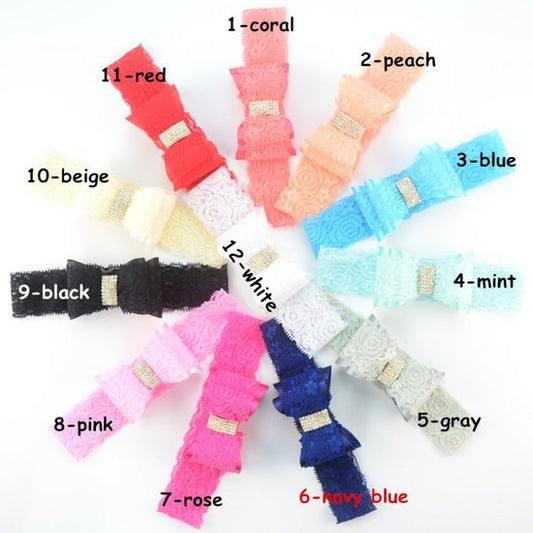 Baby/kinder haarband kant met strik - Div kleuren - Medase