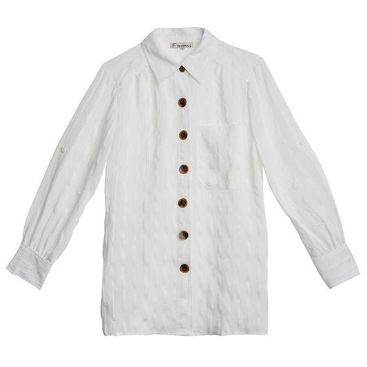 Blouse basic wit Maat L - Medase