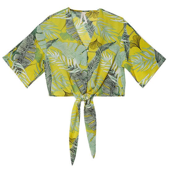 Blouse summer leaves Maat M - Medase