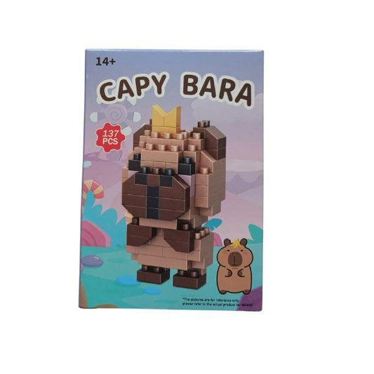 Capybara met kroontje bouwblokken set 137 stuks 14+ schattig bruin geel koning decoratie creatief