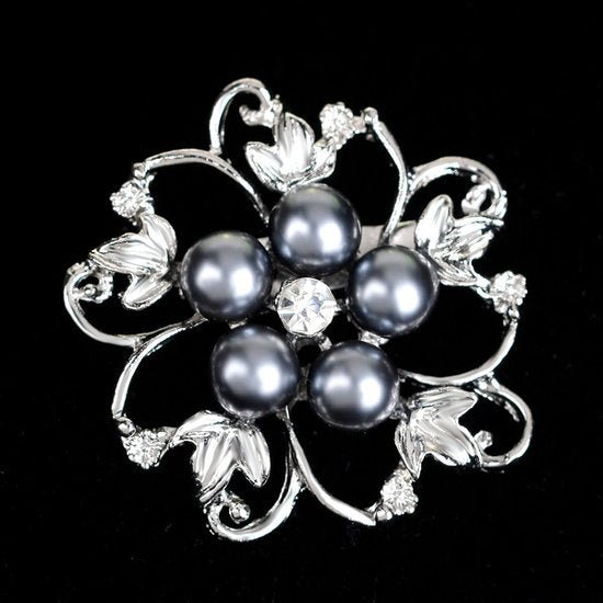 Broche flower - Grijs - Medase