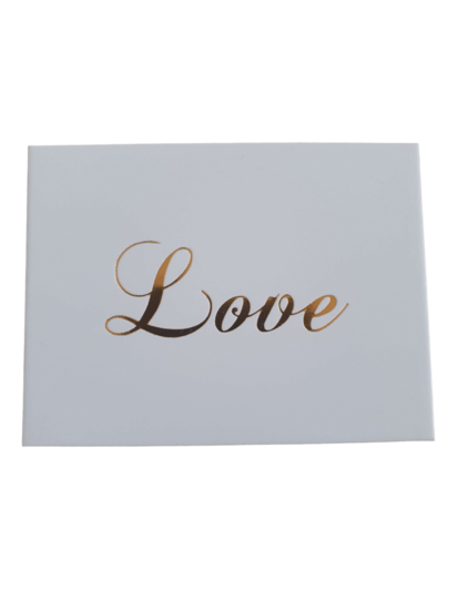 Cadeau kaartje love - Wit/Goud - Medase