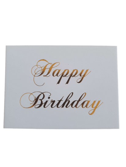 Cadeaukaartje happy birthday - Wit/Goud - Medase