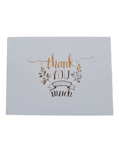 Cadeaukaartje thank you - Wit/Goud - Medase