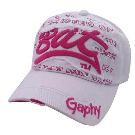 Cap / pet wit met roze - Medase