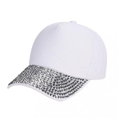 Cap/pet zilveren studs - Wit - Medase