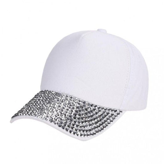 Cap/pet zilveren studs - Wit - Medase