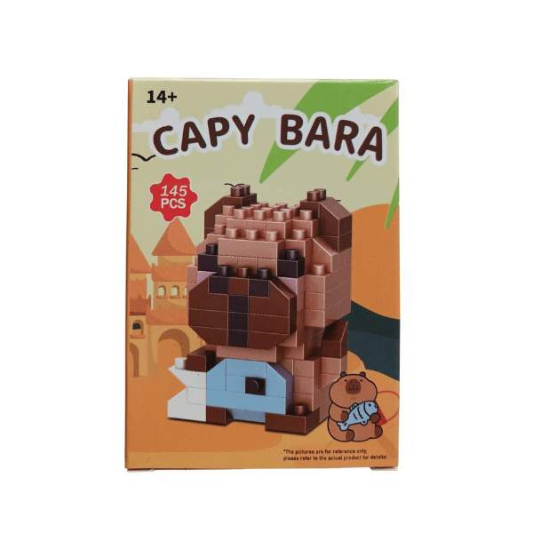 Capybara bouwblokken set 145 stuks 14+ schattig bruin blauw visje decoratie creatief